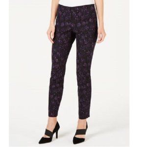 Alfani 6P Purple Fans Skinny Pants 6AV23